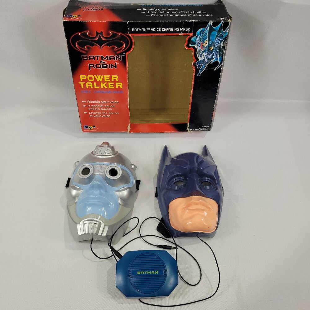 Batman & Robin Power Talker Voice Changing Mask 1997 Mr Freeze NEEDS REPAIR